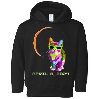 Solar Eclipse Cat with Solar Eclipse Glasses Toddler Hoodie