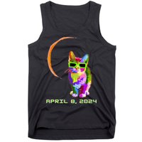 Solar Eclipse Cat with Solar Eclipse Glasses Tank Top