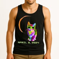 Solar Eclipse Cat with Solar Eclipse Glasses Tank Top