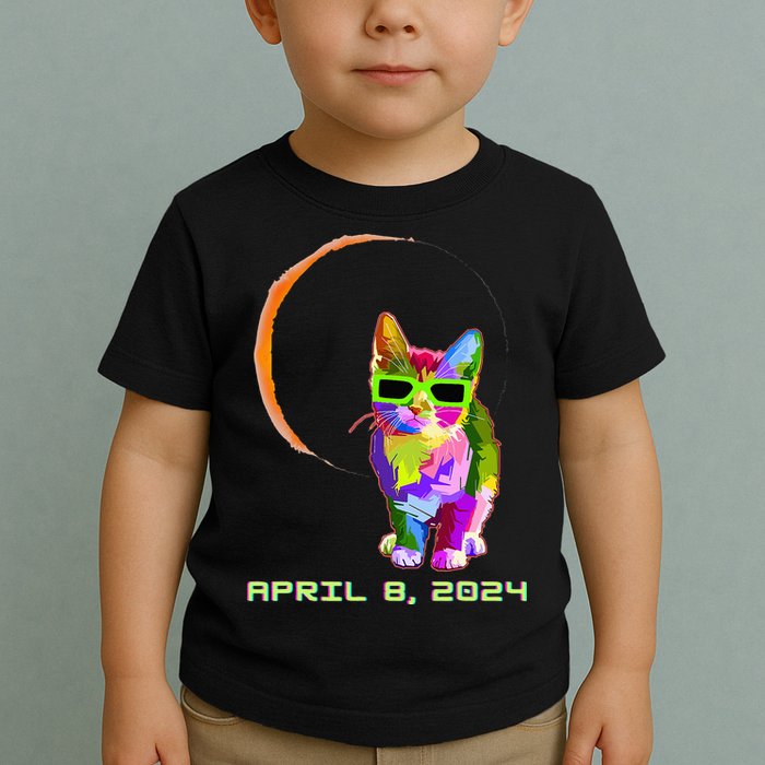 Solar Eclipse Cat with Solar Eclipse Glasses Toddler T-Shirt