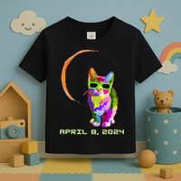Solar Eclipse Cat with Solar Eclipse Glasses Toddler T-Shirt