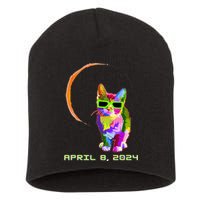 Solar Eclipse Cat with Solar Eclipse Glasses Short Acrylic Beanie