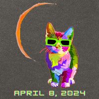 Solar Eclipse Cat with Solar Eclipse Glasses Cotton Canvas Backpack