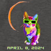 Solar Eclipse Cat with Solar Eclipse Glasses Vector Backpack