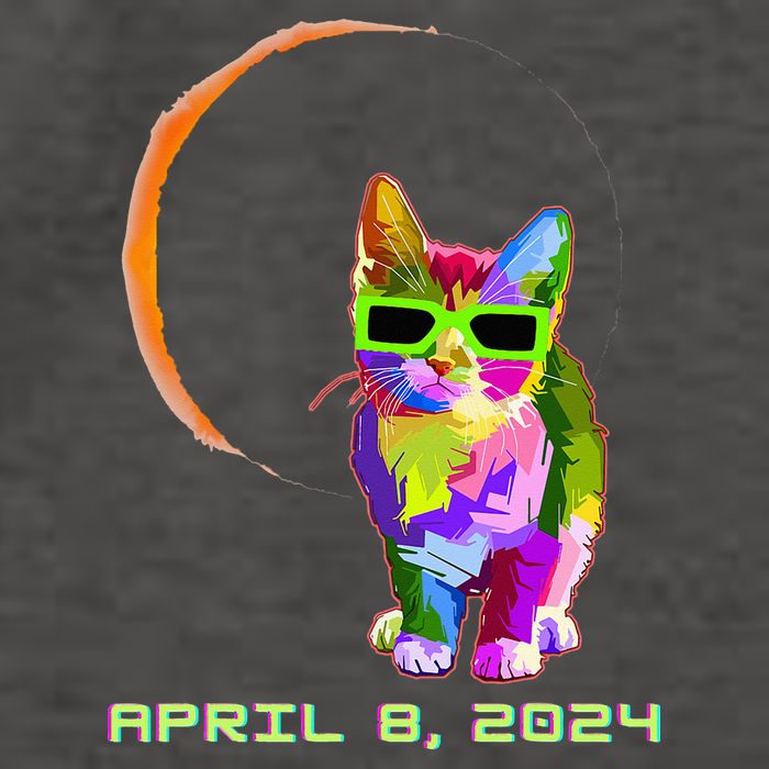 Solar Eclipse Cat with Solar Eclipse Glasses Vector Backpack