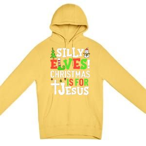 Silly Elves Christmas is For Jesus Matching Family Elf  Premium Pullover Hoodie