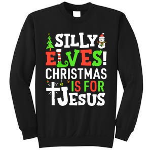 Silly Elves Christmas is For Jesus Matching Family Elf  Sweatshirt