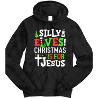 Silly Elves Christmas is For Jesus Matching Family Elf  Tie Dye Hoodie