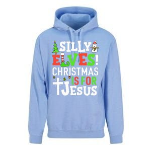 Silly Elves Christmas is For Jesus Matching Family Elf  Unisex Surf Hoodie