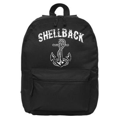 Shellback Equator Crossing Pirate Skull Distressed Design 16 in Basic Backpack