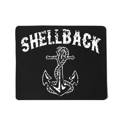 Shellback Equator Crossing Pirate Skull Distressed Design Mousepad