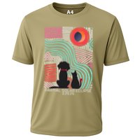 Solar Eclipse Cat Dog 2025 Partial Solar Eclipse 03.29.25 Cooling Performance Crew T-Shirt