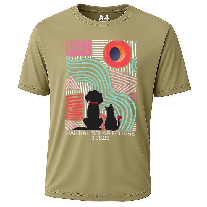 Solar Eclipse Cat Dog 2025 Partial Solar Eclipse 03.29.25 Cooling Performance Crew T-Shirt