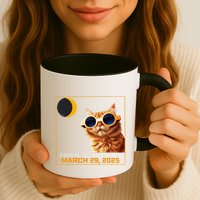 Solar Eclipse Cat 2025 Partial Solar Eclipse 03.29.25 Coffee Mug