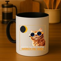 Solar Eclipse Cat 2025 Partial Solar Eclipse 03.29.25 Coffee Mug
