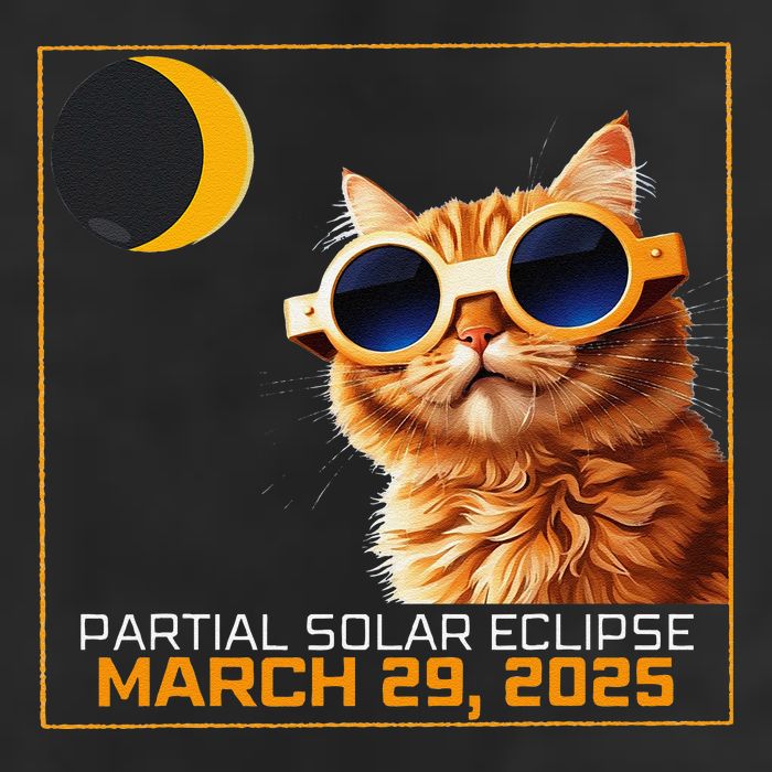 Solar Eclipse Cat 2025 Partial Solar Eclipse 03.29.25 Knit Cap Winter Beanie