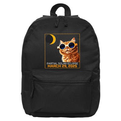 Solar Eclipse Cat 2025 Partial Solar Eclipse 03.29.25 16 in Basic Backpack