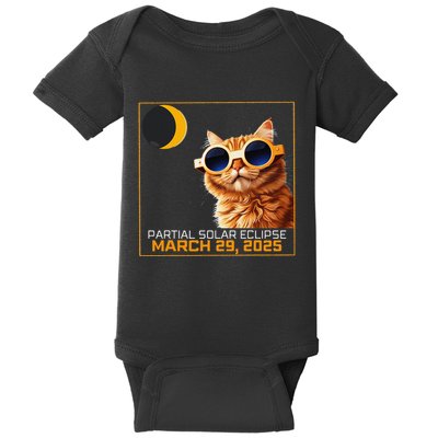 Solar Eclipse Cat 2025 Partial Solar Eclipse 03.29.25 Baby Bodysuit