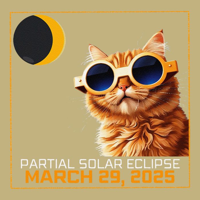 Solar Eclipse Cat 2025 Partial Solar Eclipse 03.29.25 Mousepad