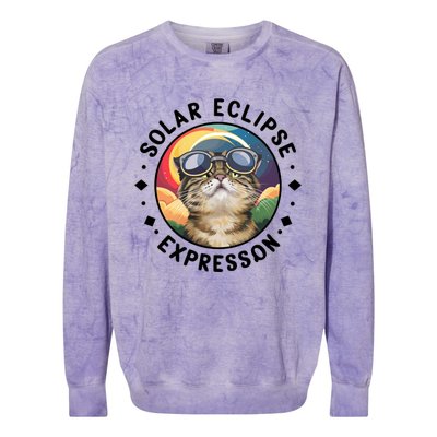 Solar Eclipse Cat Spectacle Colorblast Crewneck Sweatshirt