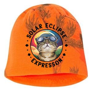 Solar Eclipse Cat Spectacle Kati - Camo Knit Beanie