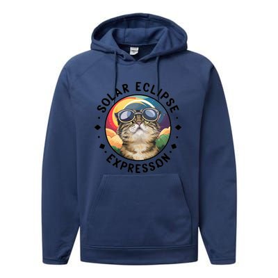 Solar Eclipse Cat Spectacle Performance Fleece Hoodie