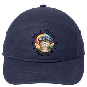 Solar Eclipse Cat Spectacle 7-Panel Snapback Hat