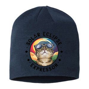 Solar Eclipse Cat Spectacle Sustainable Beanie