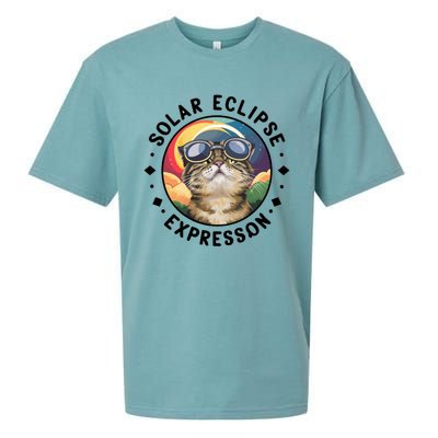 Solar Eclipse Cat Spectacle Sueded Cloud Jersey T-Shirt