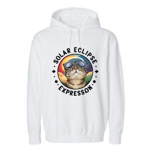 Solar Eclipse Cat Spectacle Garment-Dyed Fleece Hoodie