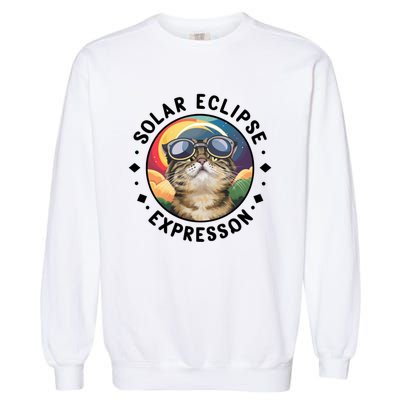 Solar Eclipse Cat Spectacle Garment-Dyed Sweatshirt