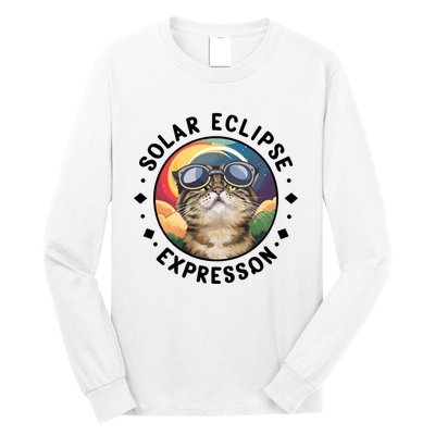 Solar Eclipse Cat Spectacle Long Sleeve Shirt