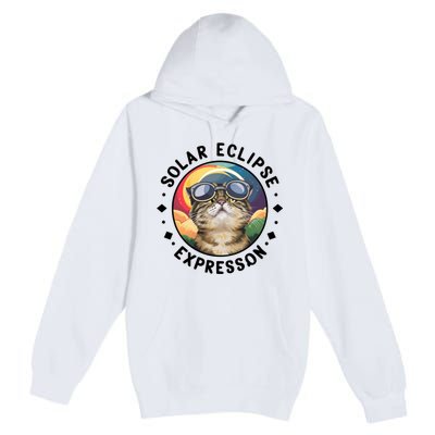 Solar Eclipse Cat Spectacle Premium Pullover Hoodie