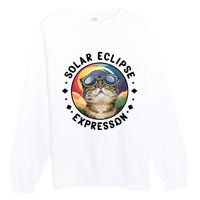 Solar Eclipse Cat Spectacle Premium Crewneck Sweatshirt