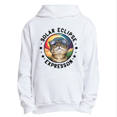 Solar Eclipse Cat Spectacle Urban Pullover Hoodie