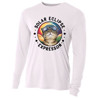 Solar Eclipse Cat Spectacle Cooling Performance Long Sleeve Crew