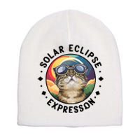 Solar Eclipse Cat Spectacle Short Acrylic Beanie