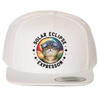 Solar Eclipse Cat Spectacle Wool Snapback Cap