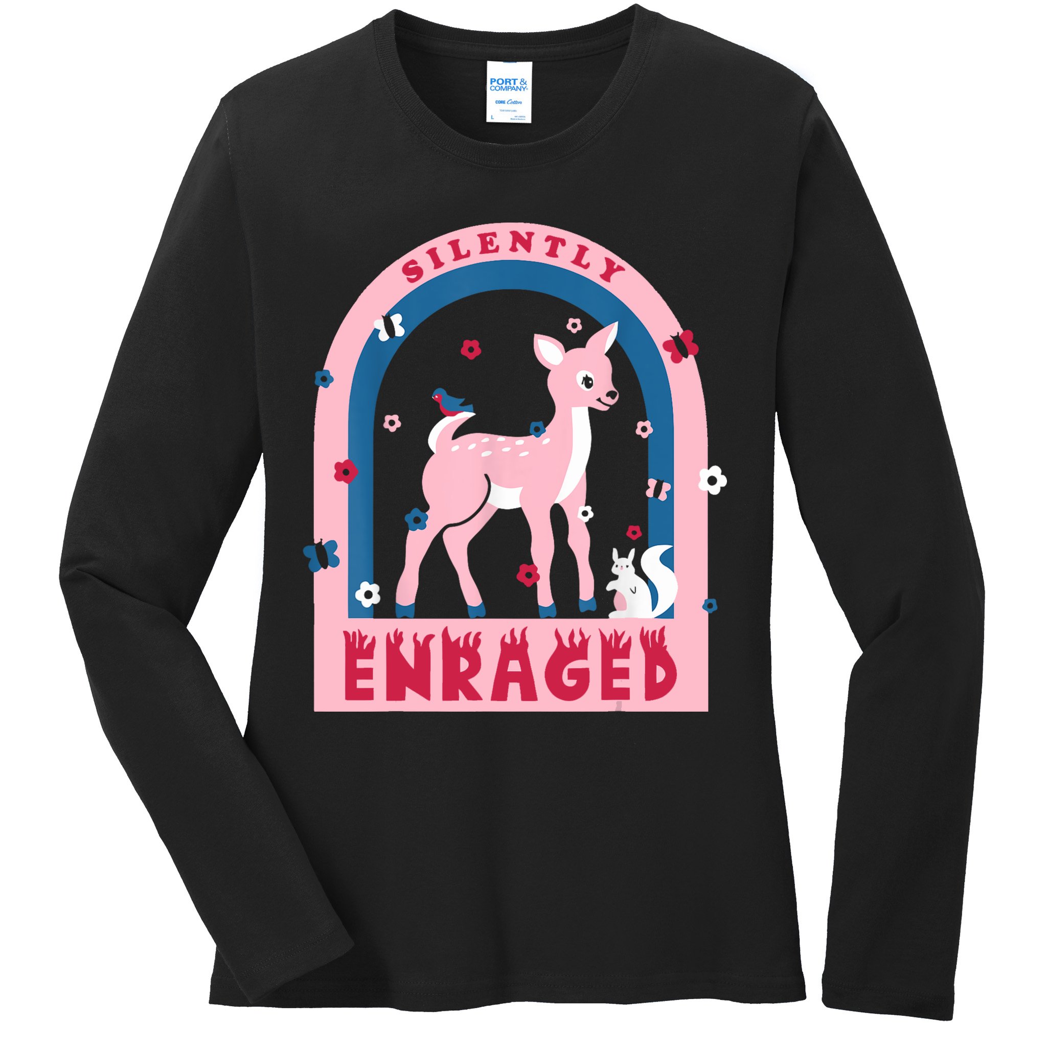 Silently Enraged Christmas Holidays Casual Ladies Long Sleeve Shirt