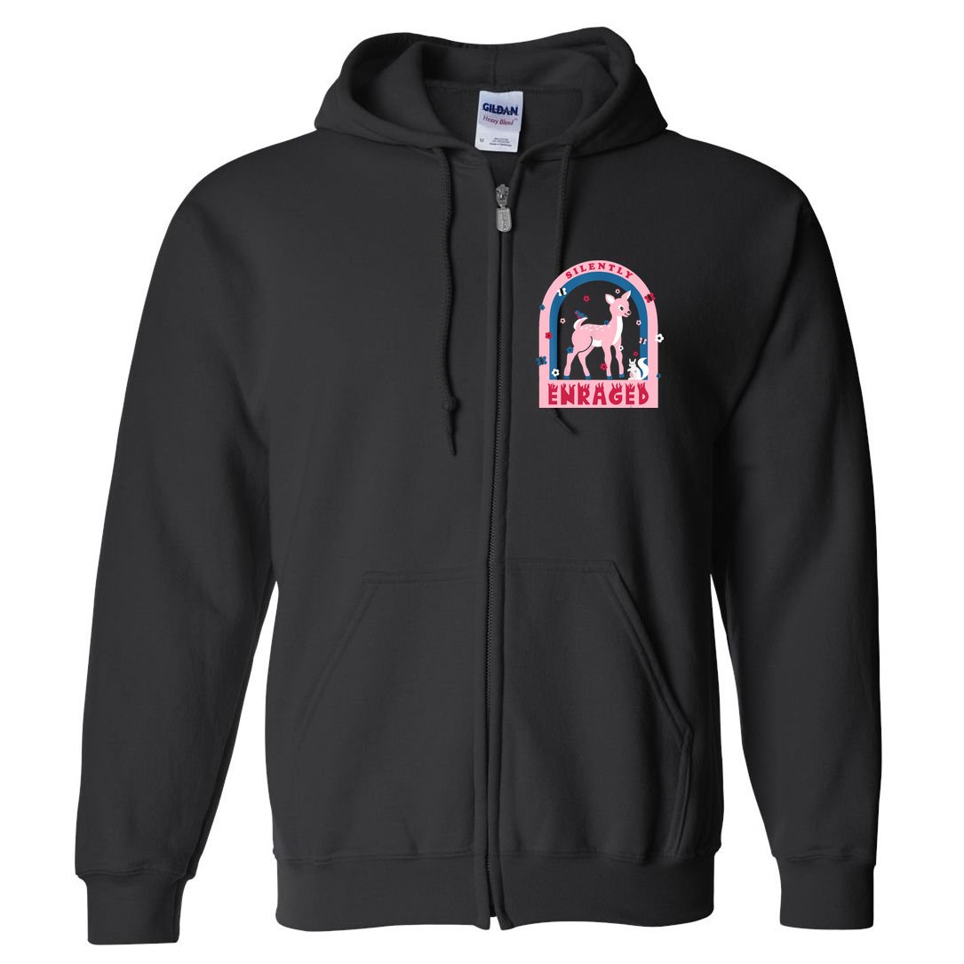 Silently Enraged Christmas Holidays Casual Full Zip Hoodie