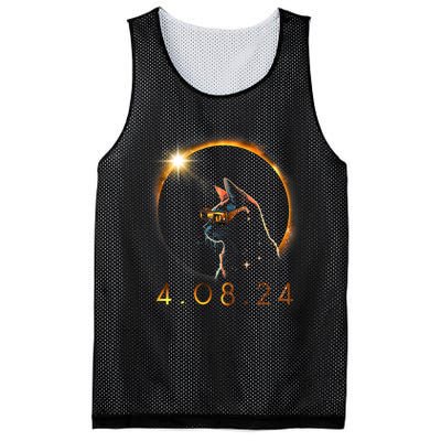 Solar Eclipse Cat Wearing Solar Eclipse Glasses Mesh Reversible Basketball Jersey Tank