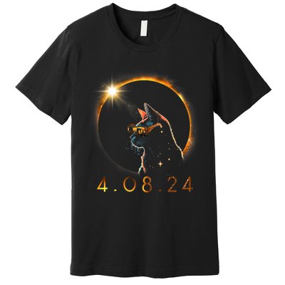 Solar Eclipse Cat Wearing Solar Eclipse Glasses Premium T-Shirt