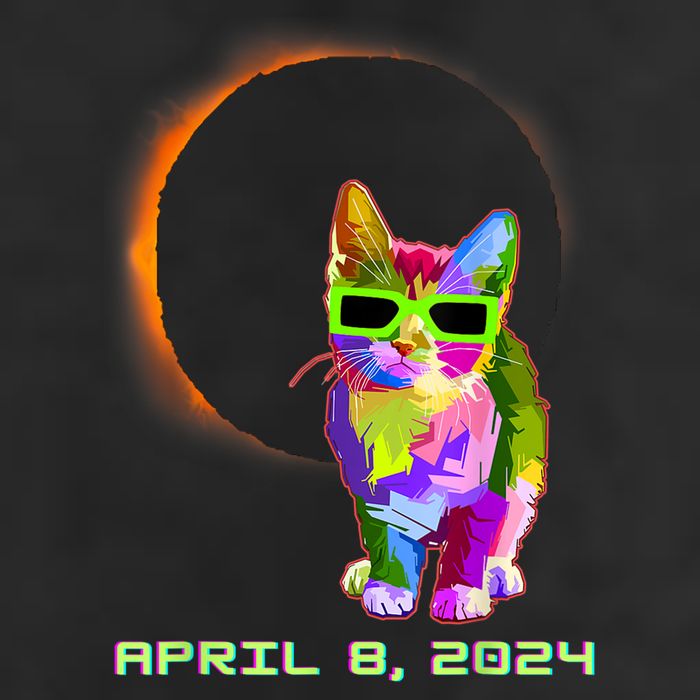 Solar Eclipse Cat Wearing Solar Eclipse Glasses Cool Comfort Performance Bucket Hat