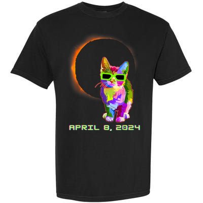 Solar Eclipse Cat Wearing Solar Eclipse Glasses Garment-Dyed Heavyweight T-Shirt