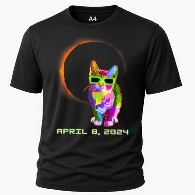 Solar Eclipse Cat Wearing Solar Eclipse Glasses Performance Shirt