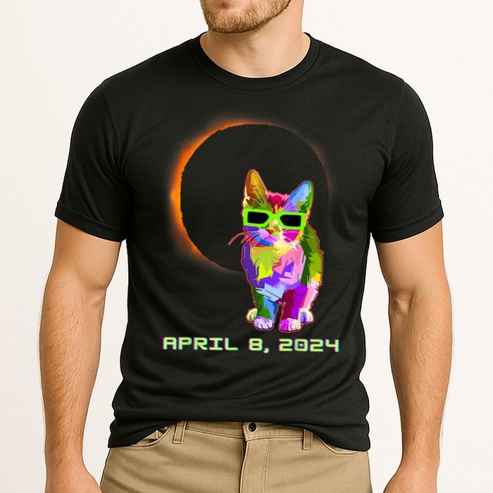 Solar Eclipse Cat Wearing Solar Eclipse Glasses Performance Shirt