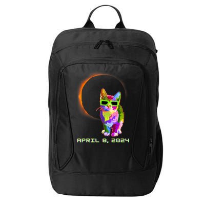 Solar Eclipse Cat Wearing Solar Eclipse Glasses City Backpack