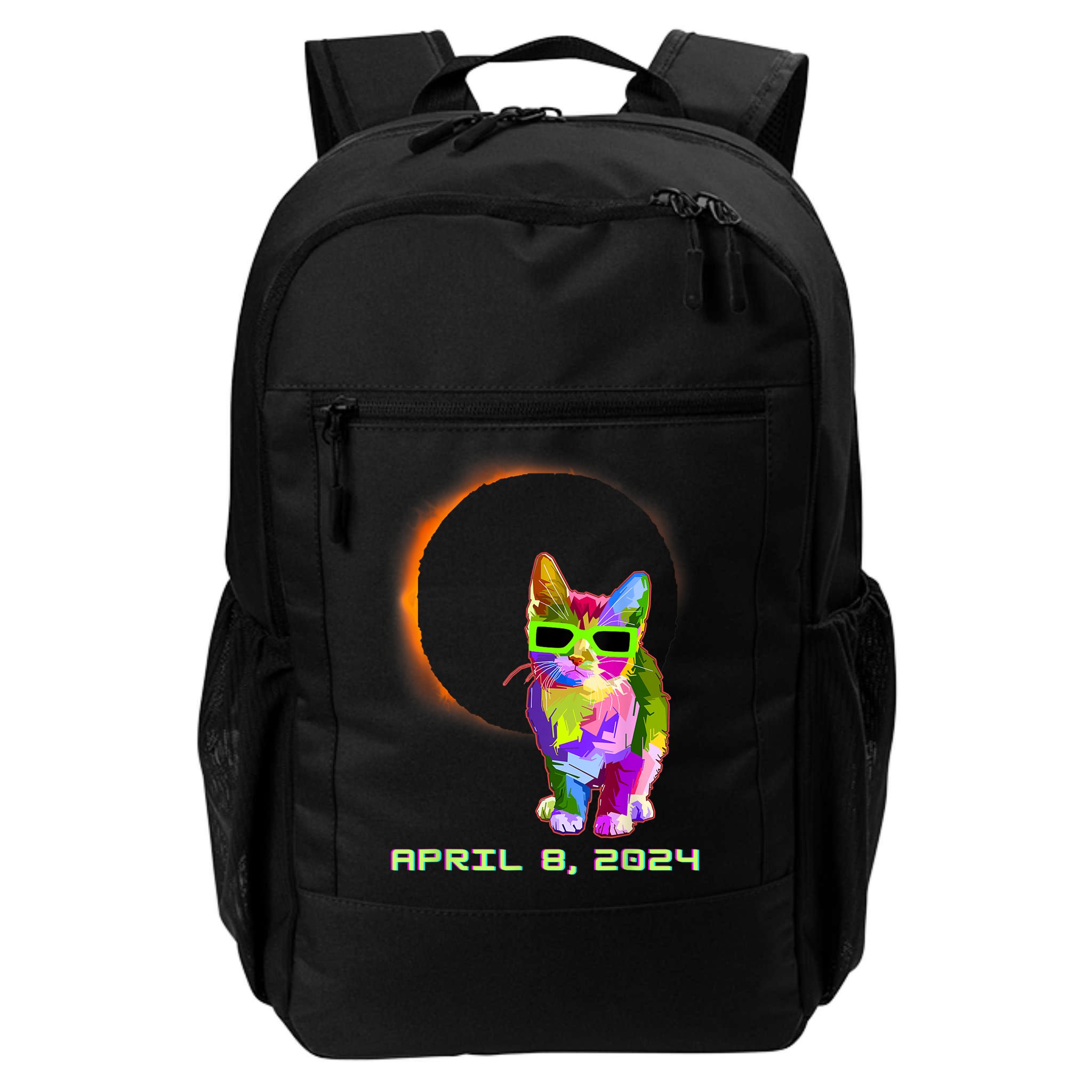 Solar Eclipse Cat Wearing Solar Eclipse Glasses Backpack