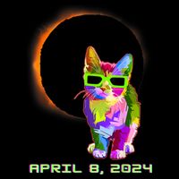 Solar Eclipse Cat Wearing Solar Eclipse Glasses Button