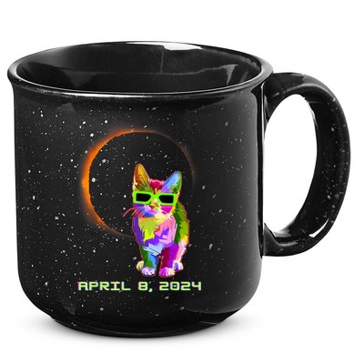 Solar Eclipse Cat Wearing Solar Eclipse Glasses 15oz Campfire Ceramic Mug